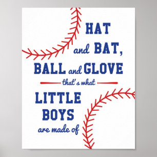 Baseball dacht wat er van kleine jongens gemaakt w poster
