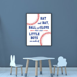 Baseball dacht wat er van kleine jongens gemaakt w poster