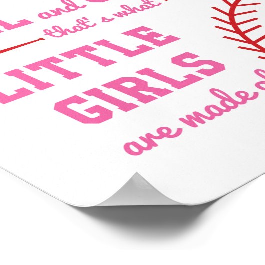 Baseball dacht wat meisjes zijn poster (Hoek)