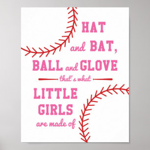 Baseball dacht wat meisjes zijn poster