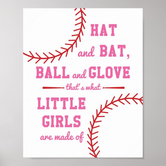 Baseball dacht wat meisjes zijn poster (Voorkant)