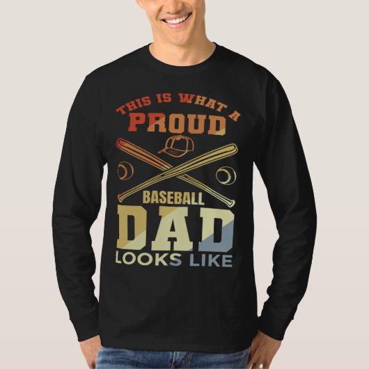 Baseball Dad Baseball Father Baseball Papa T-shirt (Voorkant)