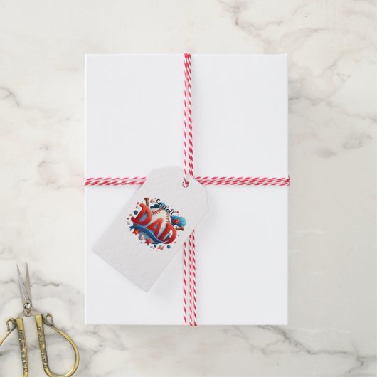Baseball Dad Cadeaulabel (Met Touw)