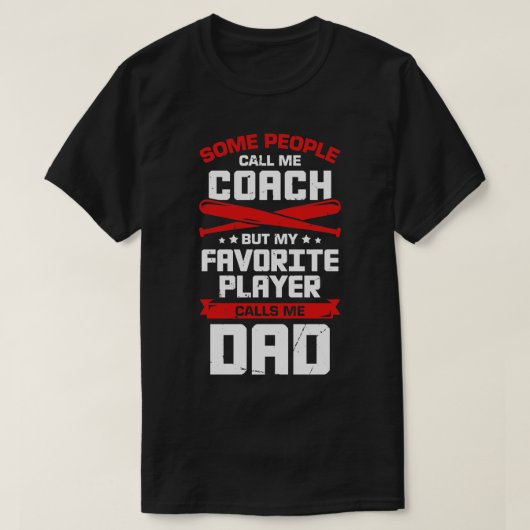 Baseball Dad Coach Gift T-shirt (Design voorkant)