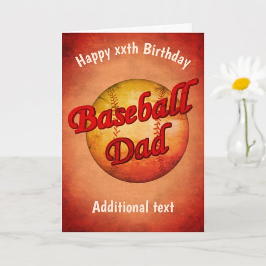 Baseball Dad Cute Birthday Kaart (Kleine Plant)