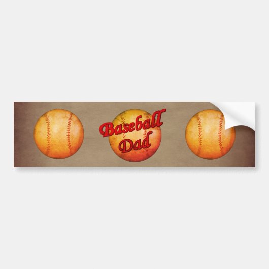 Baseball Dad Cute  Bumpersticker (Voorkant)