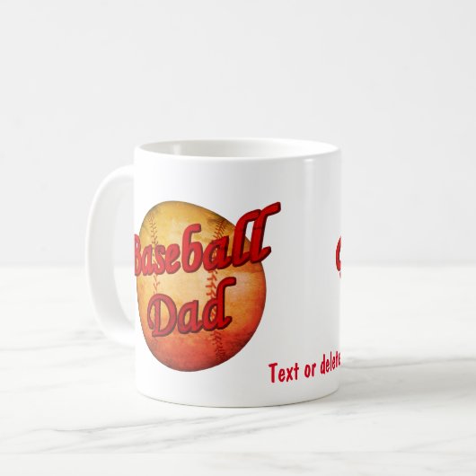 Baseball Dad Cute Personalized Koffiemok (Voorkant links)