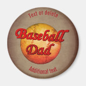 Baseball Dad Cute Personalized Magneet (Voorkant)