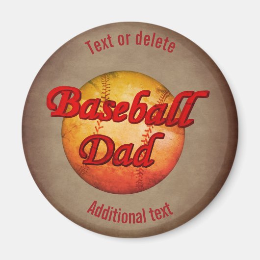 Baseball Dad Cute Personalized Magneet (Voorkant)