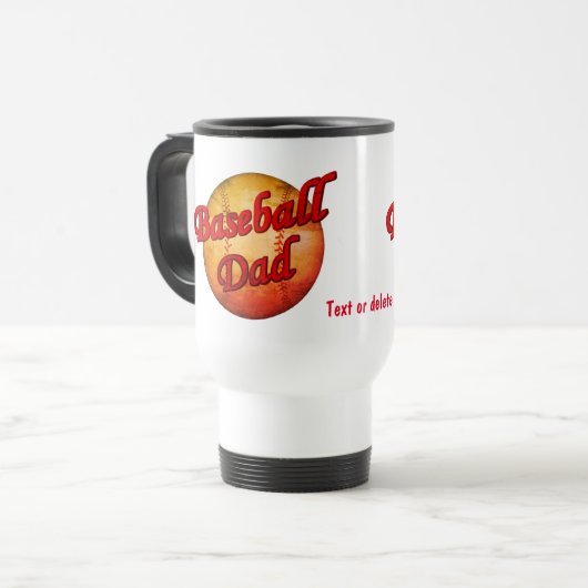 Baseball Dad Cute Personalized Reisbeker (Voorkant links)