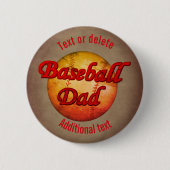 Baseball Dad Cute Personalized Ronde Button 5,7 Cm (Voorkant)