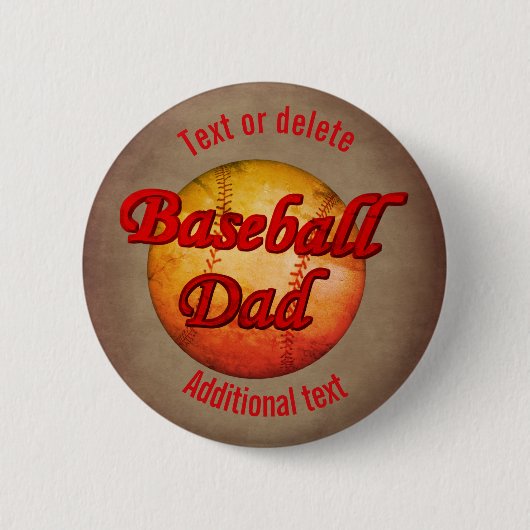 Baseball Dad Cute Personalized Ronde Button 5,7 Cm (Voorkant)
