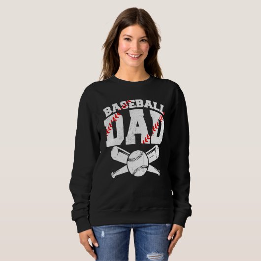 Baseball Dad Daddy Papa Apparel Dad Baseball Fathe Trui (Voorkant volledig)