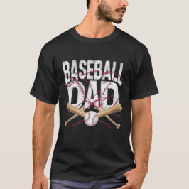 Baseball Dad Distressed Crossed Bats Sports Father T-shirt