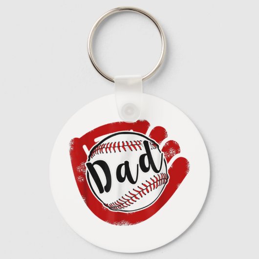 Baseball Dad for Baseball Softball Ma Sleutelhanger (Voorkant)
