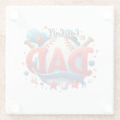 Baseball Dad Glazen Onderzetter (Achterkant)