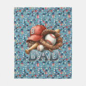 Baseball DAD Kerst blauwe achtergrond Fleece Deken (Voorkant)