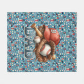 Baseball DAD Kerst blauwe achtergrond Fleece Deken (Voorkant (Horizontaal))