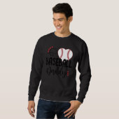Baseball Dad Love Heart Baseball Trui (Voorkant volledig)