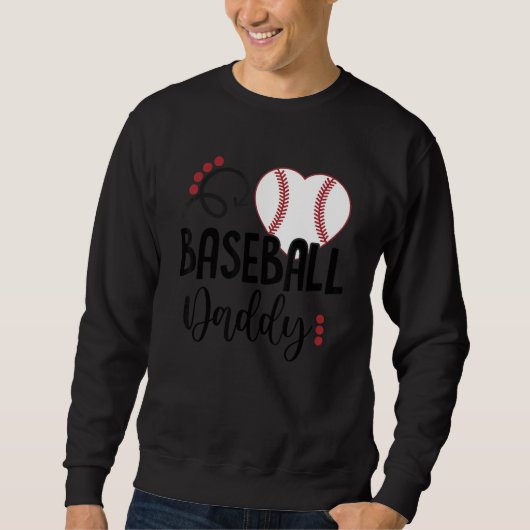 Baseball Dad Love Heart Baseball Trui (Voorkant)