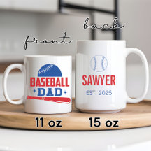 Baseball Dad Mok - Gepersonaliseerde Vaderdag Gift