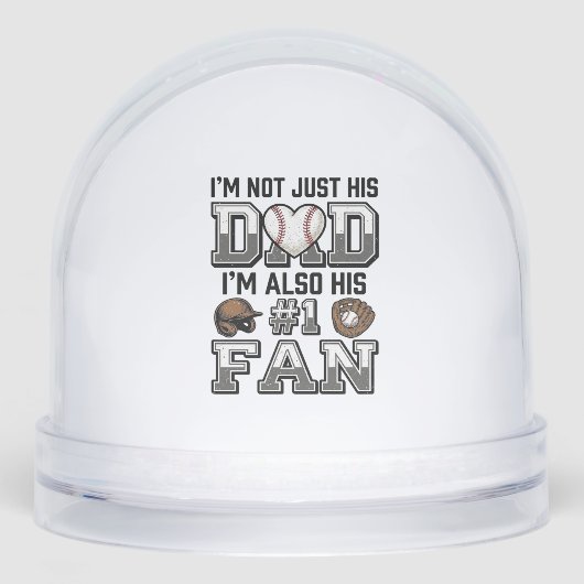 Baseball Dad Number 1 Fan Vintage Shirt Design_1 Sneeuwbol (Voorkant)