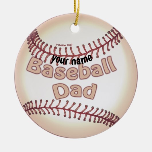 Baseball Dad-ornament Keramisch Ornament (Voorkant)