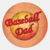 Baseball Dad Ronde Sticker (Voorkant)