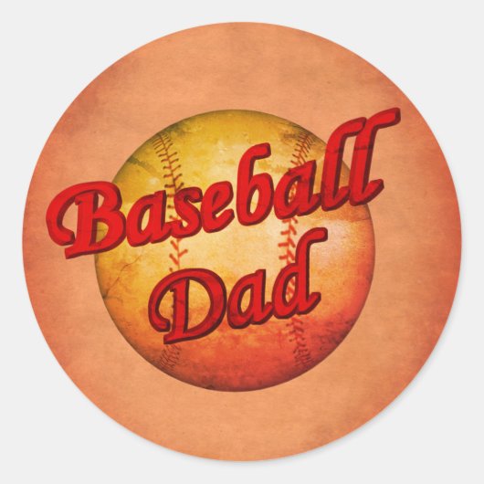 Baseball Dad Ronde Sticker (Voorkant)