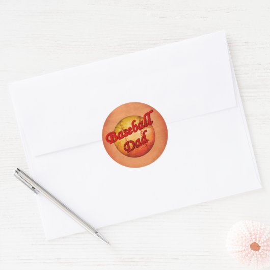 Baseball Dad Ronde Sticker (Envelop)
