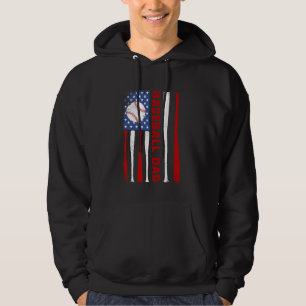 Baseball Dad USA Amerikaanse Vlag Vaderdag 4e van Hoodie