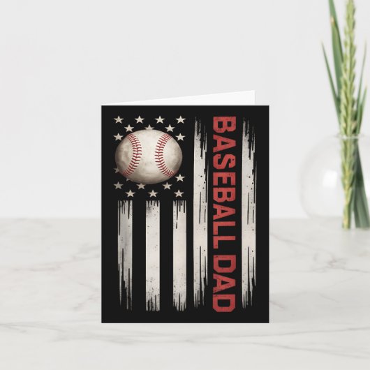 Baseball Dad USA Amerikaanse vlag vaders dag 4e va Kaart (Voorkant)