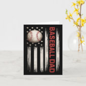 Baseball Dad USA Amerikaanse vlag vaders dag 4e va Kaart (Gele Bloem)