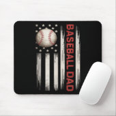 Baseball Dad USA Amerikaanse vlag vaders dag 4e va Muismat (Met muis)