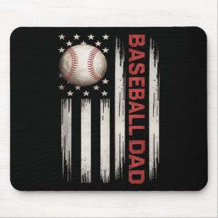 Baseball Dad USA Amerikaanse vlag vaders dag 4e va Muismat