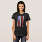 Baseball Dad USA Flag Baseball Player Fan Coach T-shirt (Voorkant volledig)