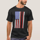 Baseball Dad USA Flag Baseball Player Fan Coach T-shirt (Voorkant)