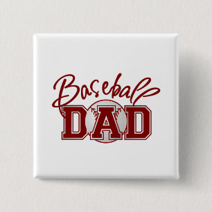 Baseball DAD Vierkante Button 5,1 Cm