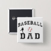 Baseball Dad Vierkante Button 5,1 Cm (Voorkant /achterkant)