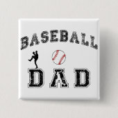 Baseball Dad Vierkante Button 5,1 Cm (Voorkant)