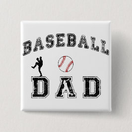 Baseball Dad Vierkante Button 5,1 Cm