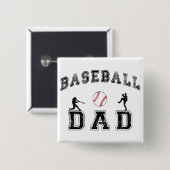 Baseball DAD Vierkante Button 5,1 Cm (Voorkant /achterkant)