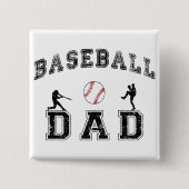 Baseball DAD Vierkante Button 5,1 Cm (Voorkant)