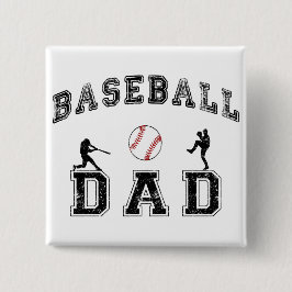 Baseball DAD Vierkante Button 5,1 Cm