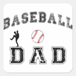 Baseball Dad Vierkante Sticker