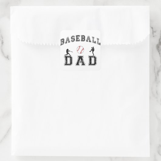 Baseball DAD Vierkante Sticker (Tas)