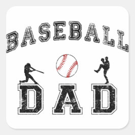 Baseball DAD Vierkante Sticker