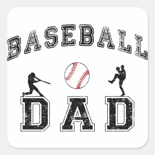 Baseball DAD Vierkante Sticker (Voorkant)