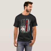 Baseball Dada American Flag Vintage Baseball T-shirt (Voorkant volledig)