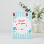 Baseball Dank je Post Kaart (Staand voorkant)